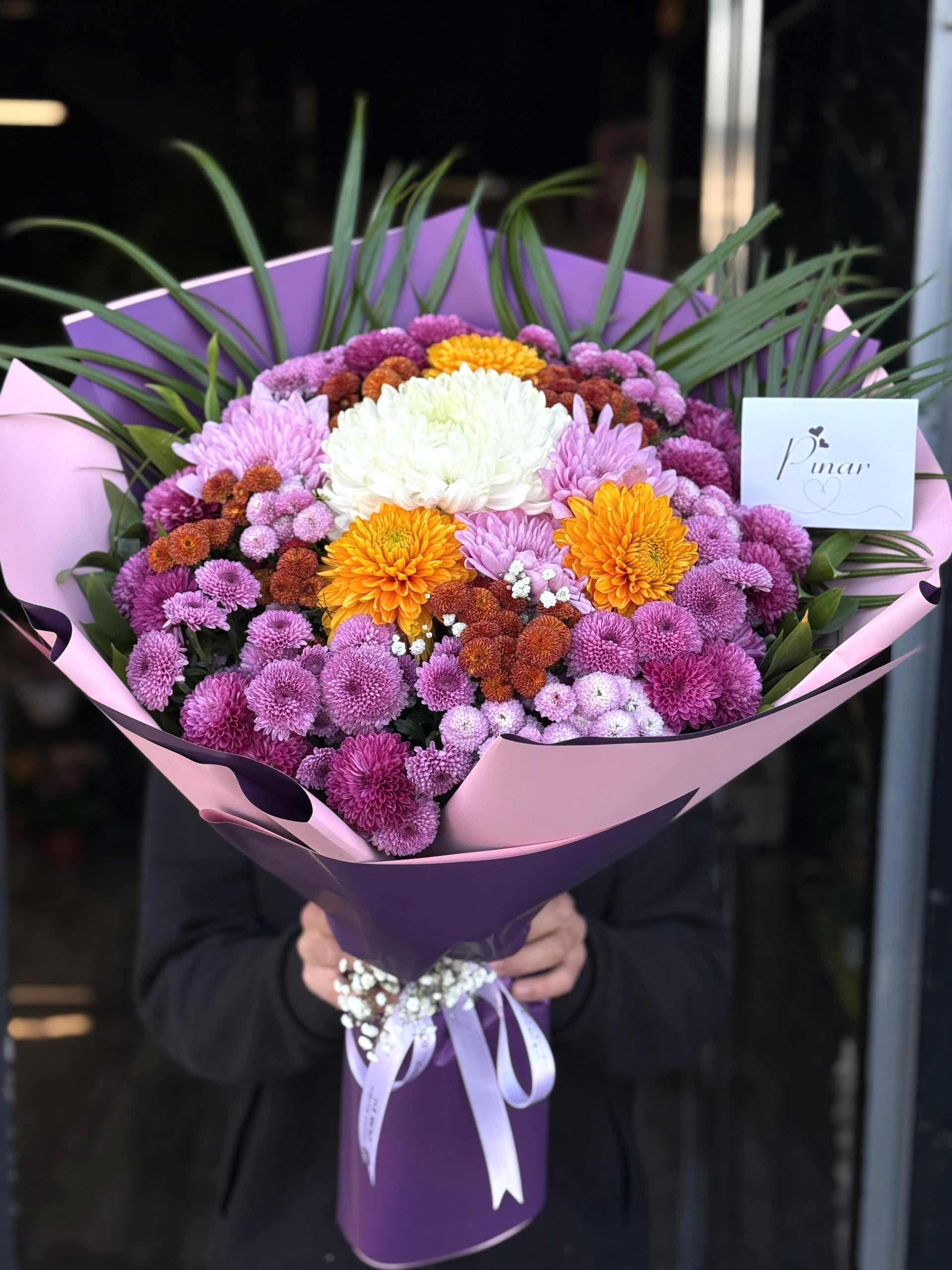 Lila Kasımpatı Buketi